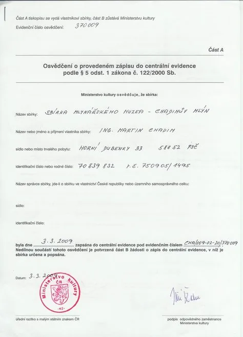Sbírkové předměty zapsané v CES